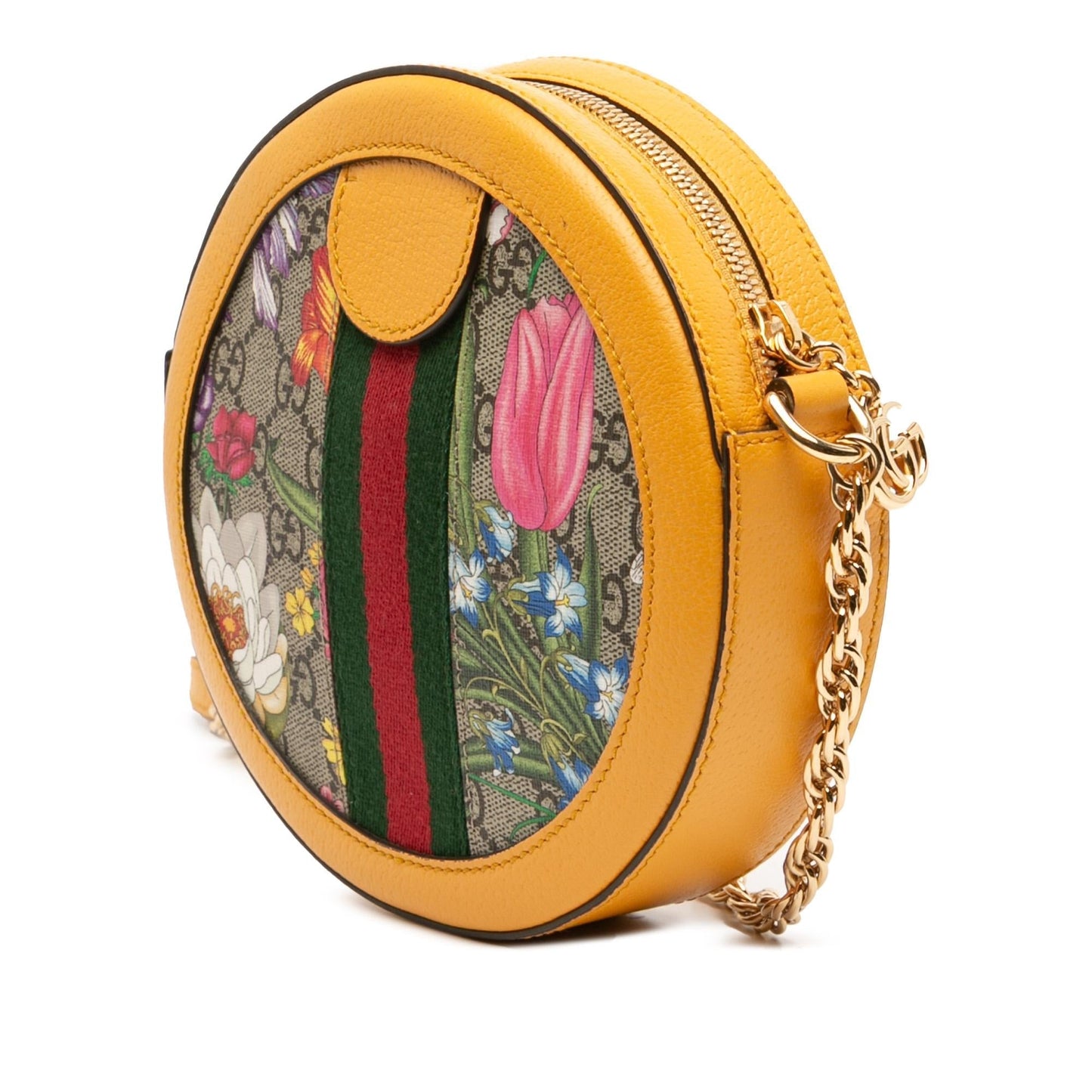 Gucci Mini GG Supreme Flora Ophidia Round Crossbody