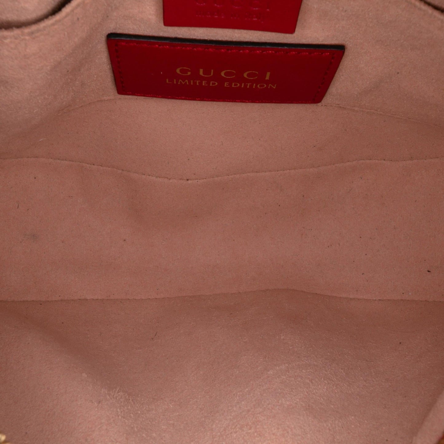 Gucci Mini GG Supreme Kingsnake Heart Embroidered Camera Bag