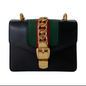 GUCCI MINI LEATHER SYLVIE CHAIN LEATHER CROSSBODY BAG