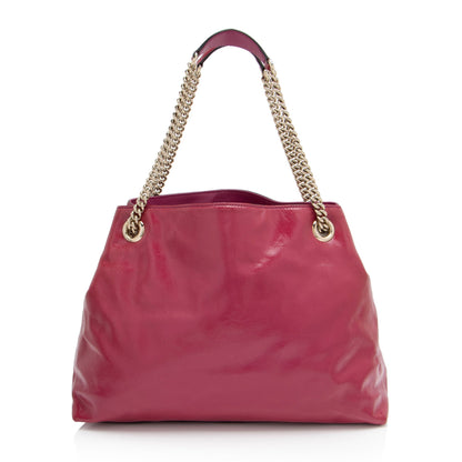 Gucci Patent Leather Soho Medium Shoulder Bag