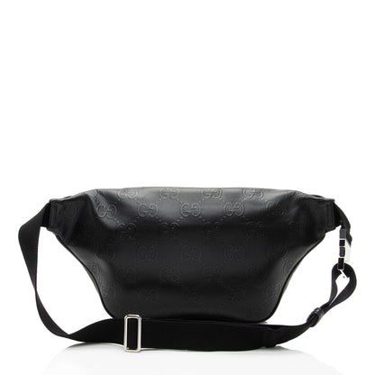 Gucci Perforated Embossed Leather GG Pocket Belt Bag (SHF-TJNqCI)