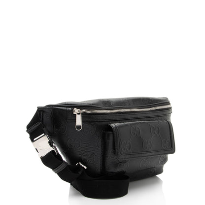 Gucci Perforated Embossed Leather GG Pocket Belt Bag (SHF-TJNqCI)