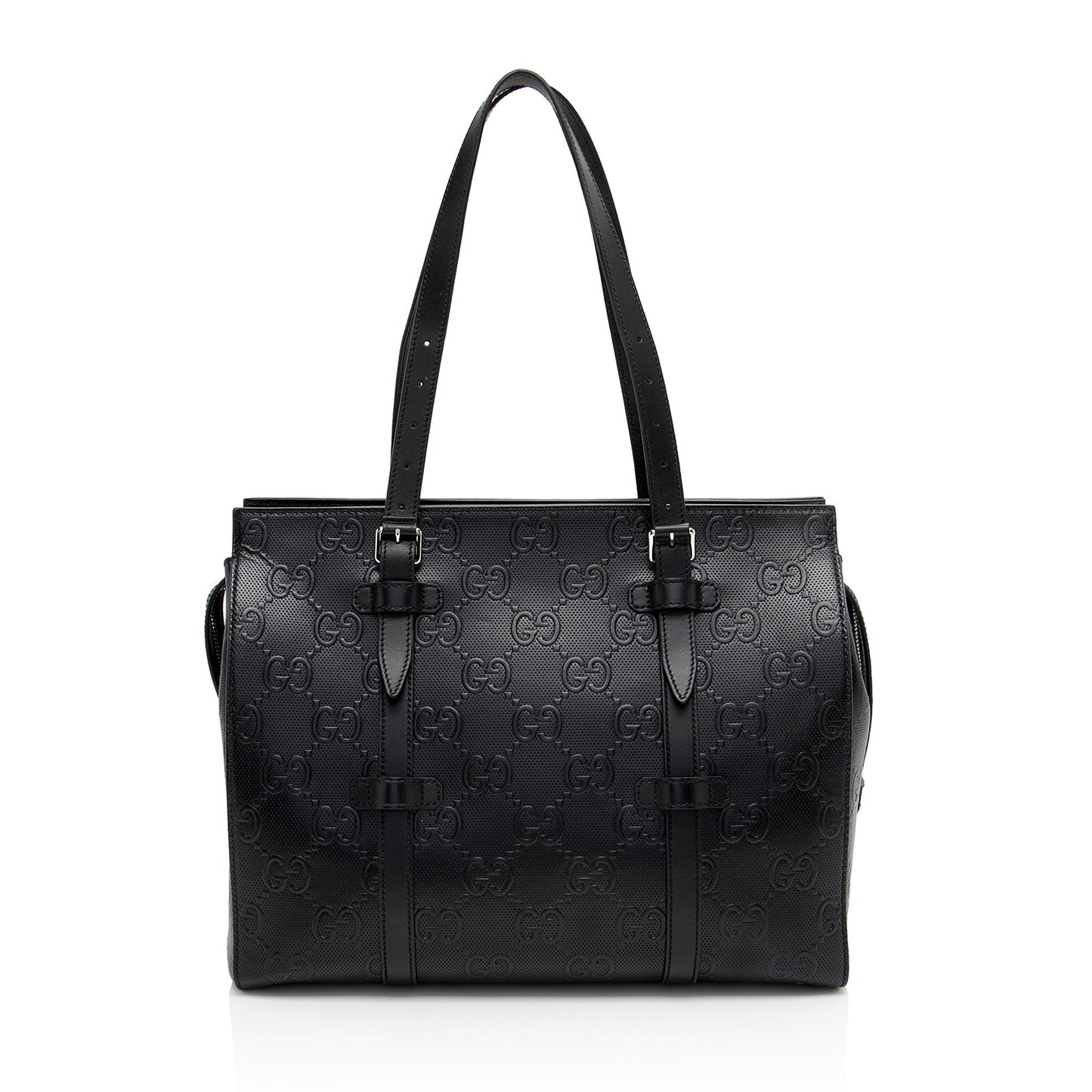 Gucci Perforated GG Embossed Zip Tote (SHF-Rjdpkd)