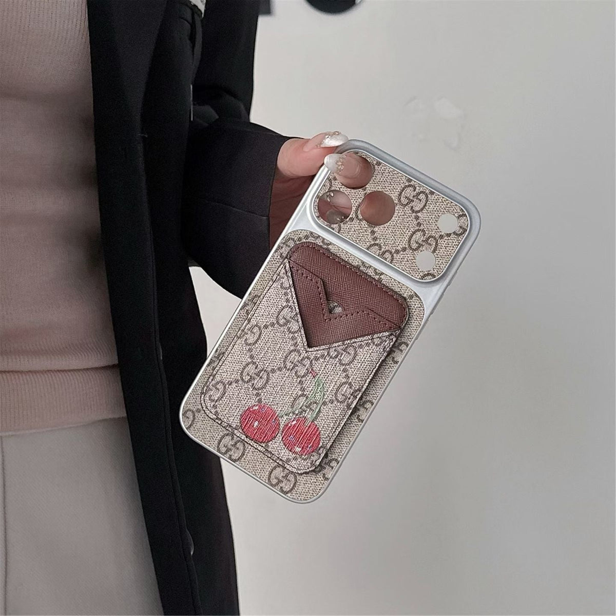 Gg Style Phone Case Magnet Card Holder Iphone 13-17 / Pro / Pro Max / Plus / Air / 18 Pro / 18 Pro Max