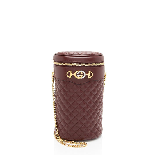 Gucci Quilted Leather Zumi Cylindrical Belt Bag