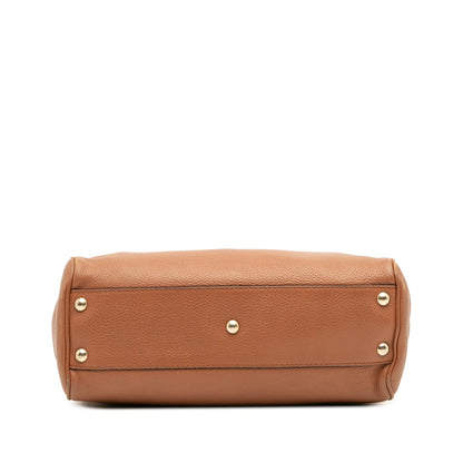 Gucci Small Calfskin Bamboo Shopper Satchel
