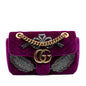 Gucci Small GG Marmont Matelasse Velvet Crystal Embellished Shoulder Bag