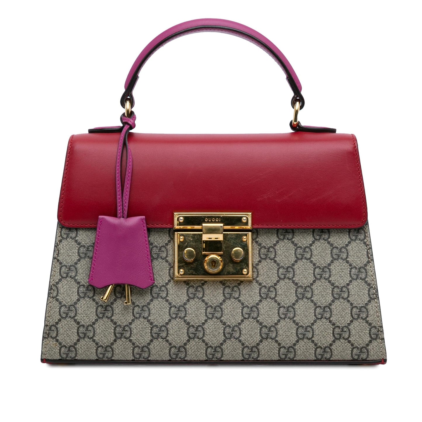 Gucci Small GG Supreme Padlock Satchel (SHG-2Z0zjB)