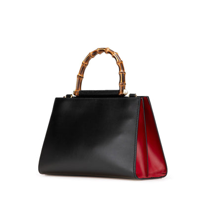 Gucci Small Leather Bamboo Nymphaea Satchel