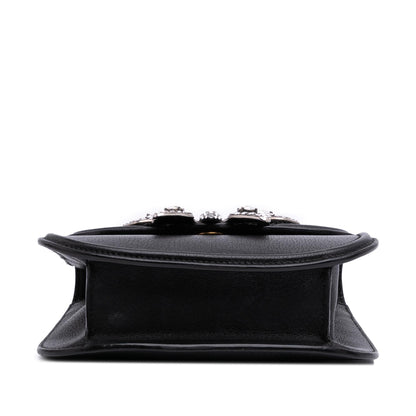 Gucci Small Leather Linea Totem Crystal Butterfly Crossbody