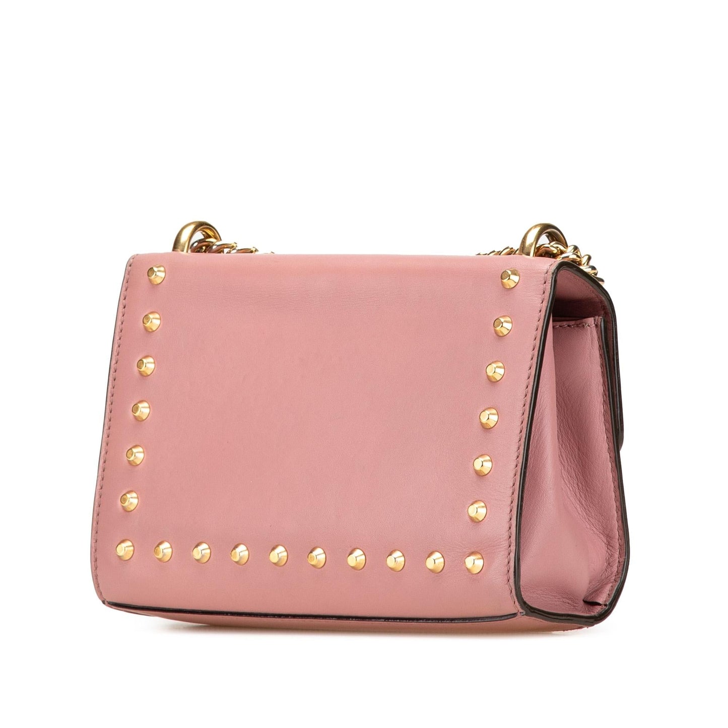 Gucci Small Pearl Studded Leather Padlock Crossbody