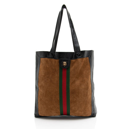 Gucci Suede Ophidia Vertical Large Shopping Tote (SHF-AbSm7x)