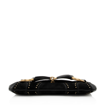 Gucci Suede Studded Horsebit Clutch (SHF-myTX76)