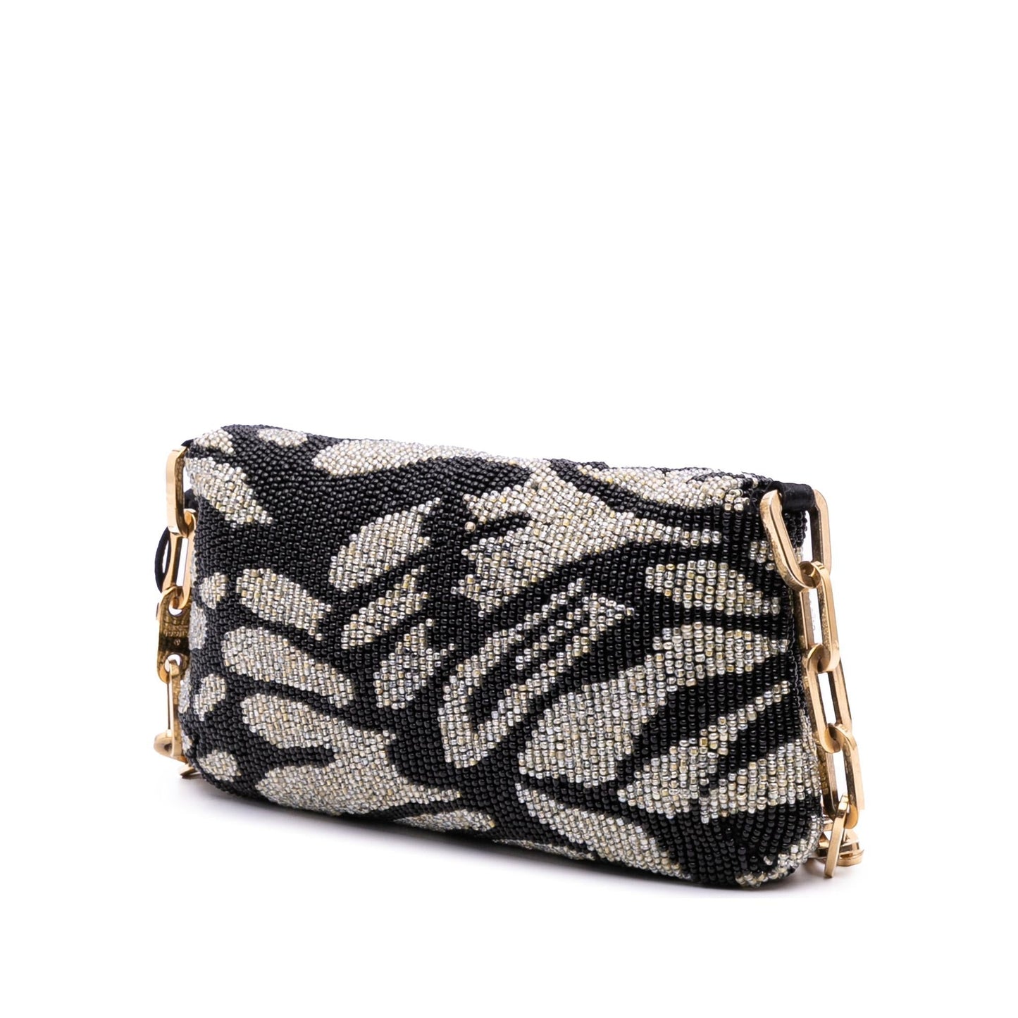 Gucci Tom Ford Zebra Beaded Satin Shoulder Bag