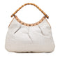 Gucci Woven Leather Bamboo Studded Hobo