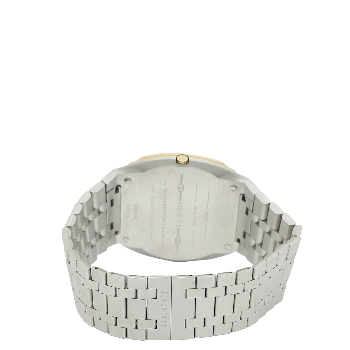Gucci Stainless Steel 18K Yellow Gold 25H 30mm Quartz Watch