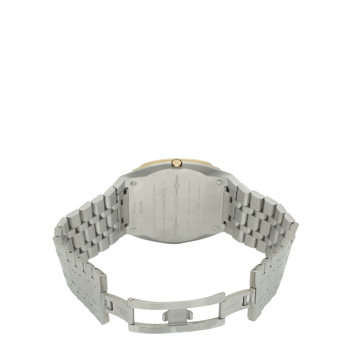 Gucci Stainless Steel 18K Yellow Gold 25H 30mm Quartz Watch