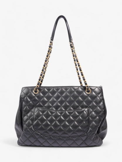 Chanel Shopping Bag Black Lambskin Leather Large