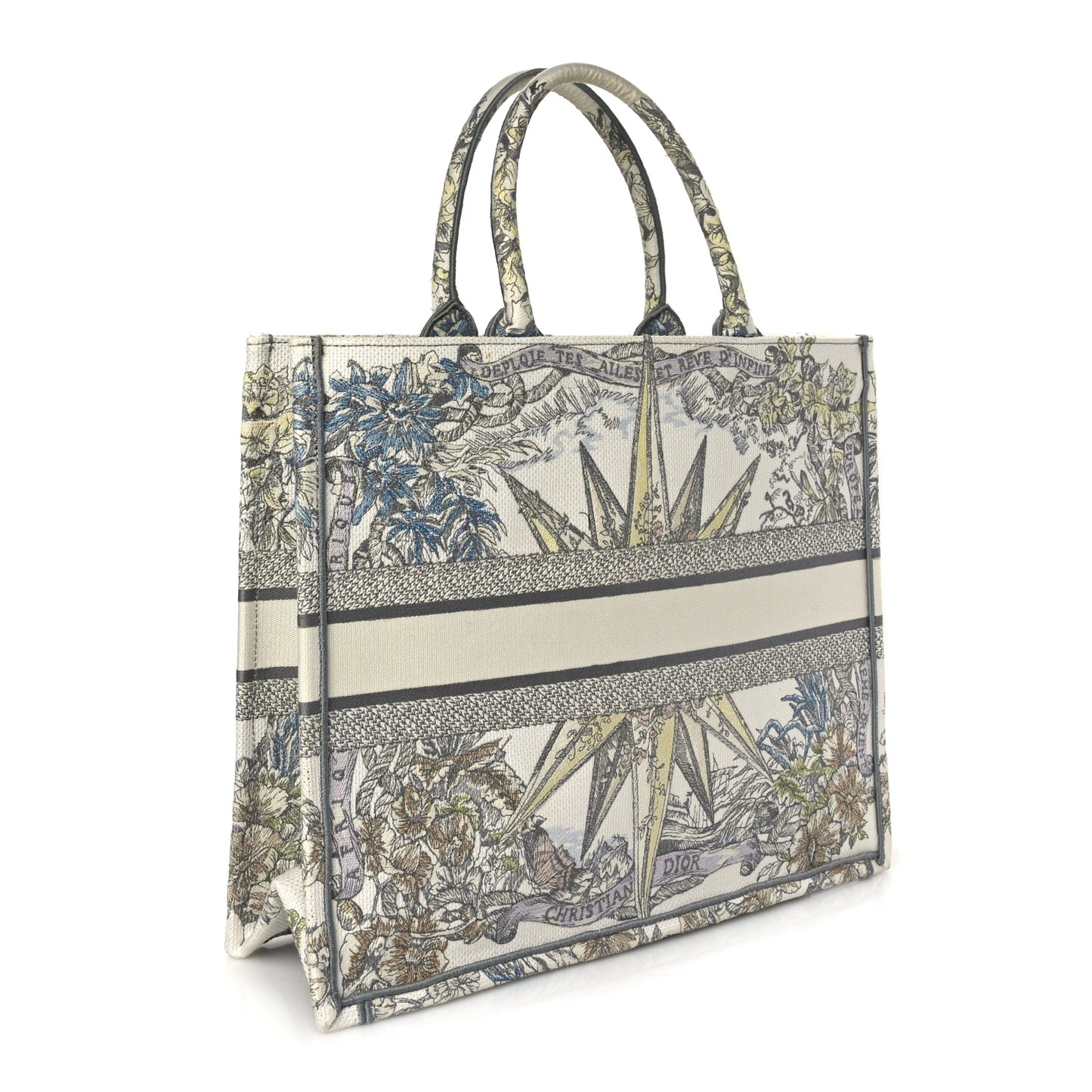 Christian Dior Canvas Embroidered Large Rêve D'Infini Book Tote Multicolor