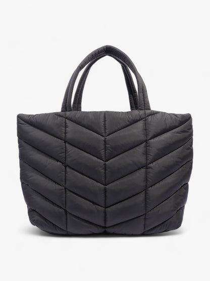 Saint Laurent Logo Detailed Puffer Tote Bag Black Polyamide