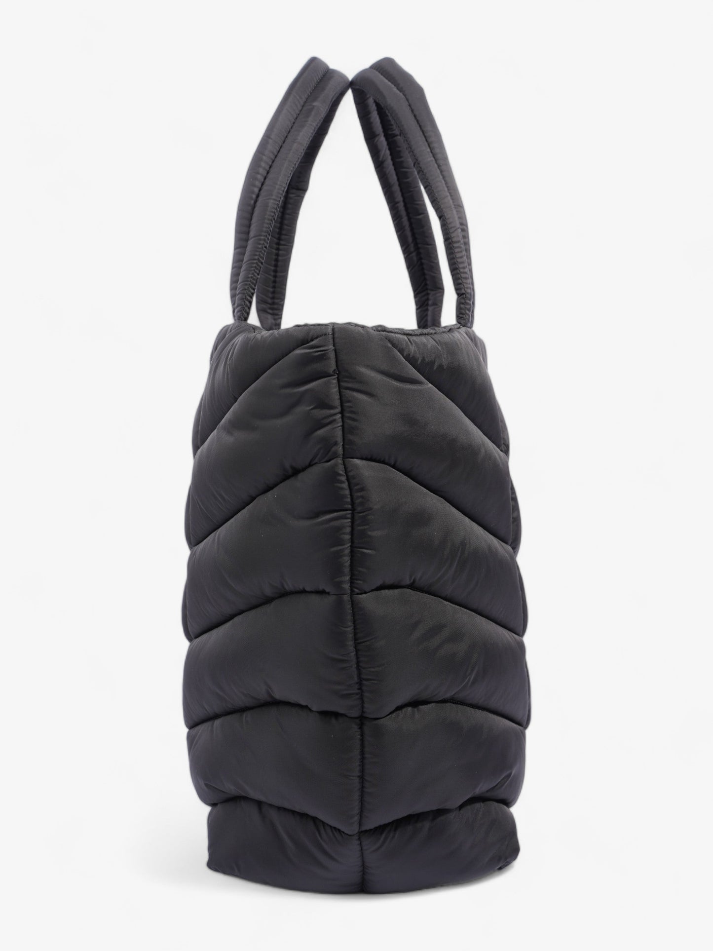 Saint Laurent Logo Detailed Puffer Tote Bag Black Polyamide