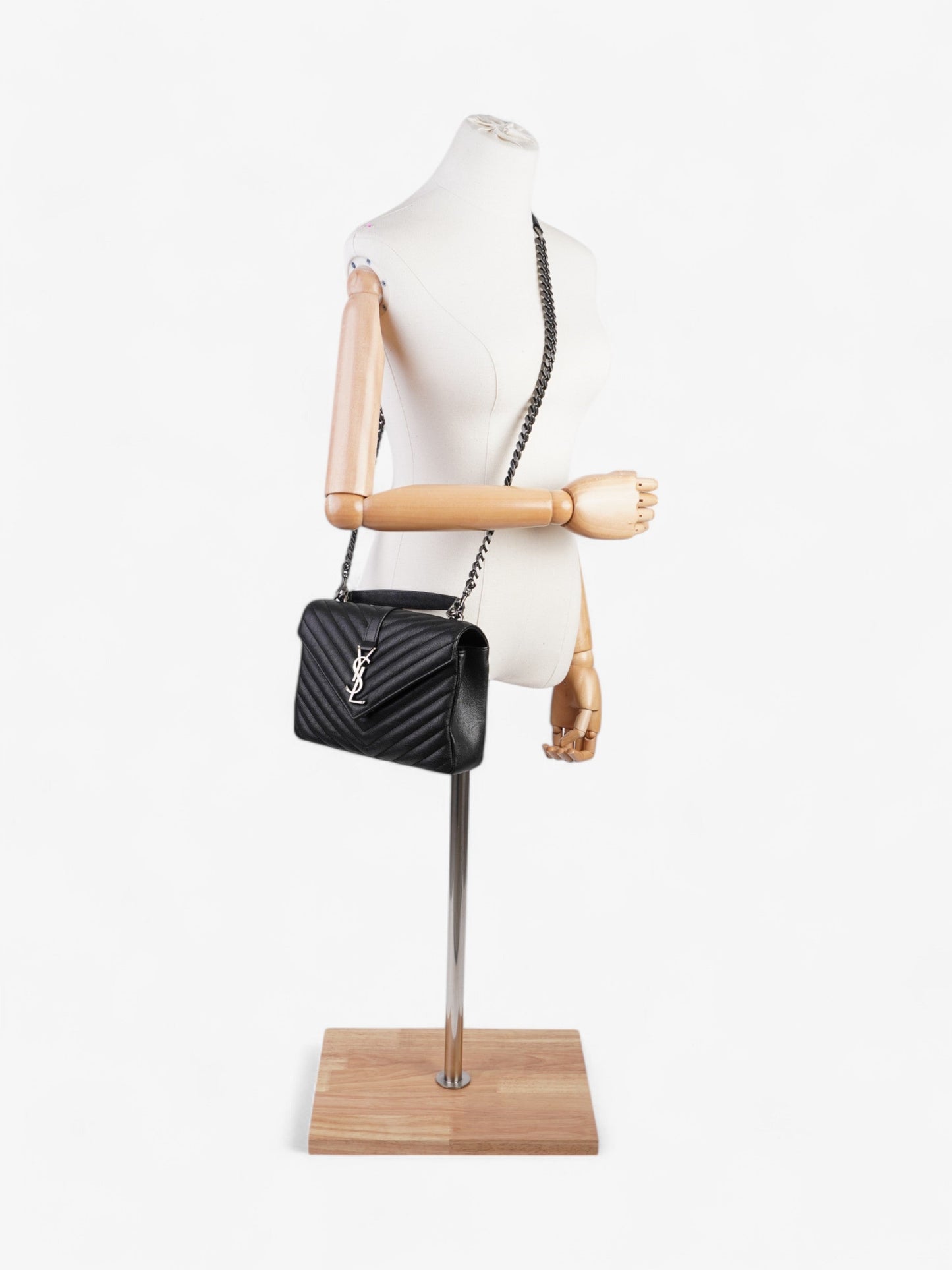 Saint Laurent College Leather Black Shoulder Bag Style 6