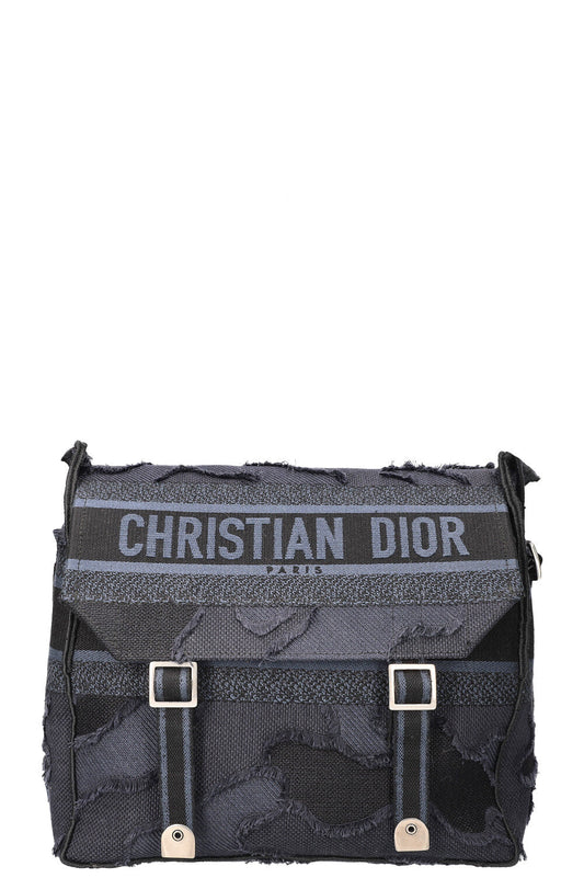 Christian Dior Diorcamp Messenger Camouflage Canvas Navy Black