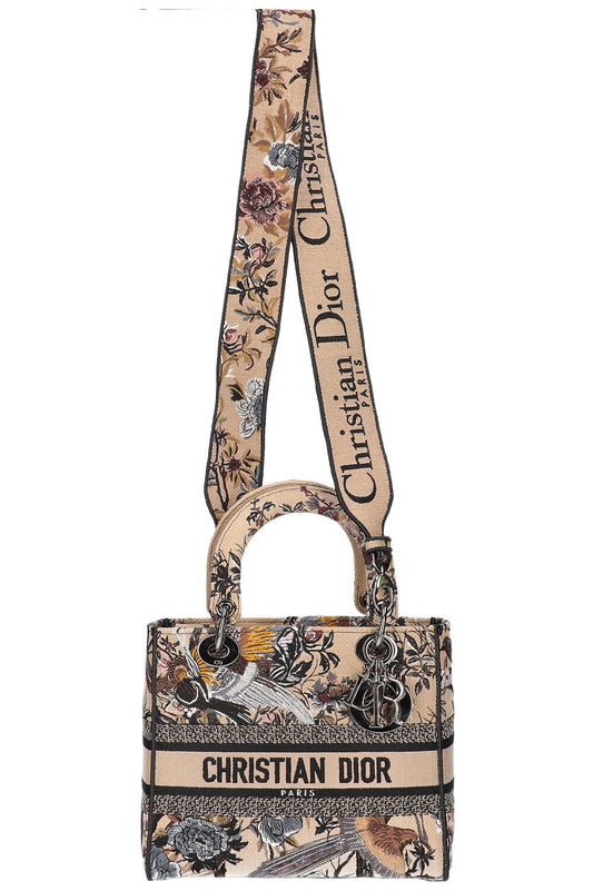 Christian Dior Medium D-Lite Bag Toile De Jouy Jardin D'Hiver Embroidery