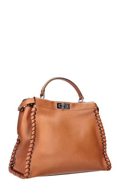 FENDI Peekaboo Large Woven Brown