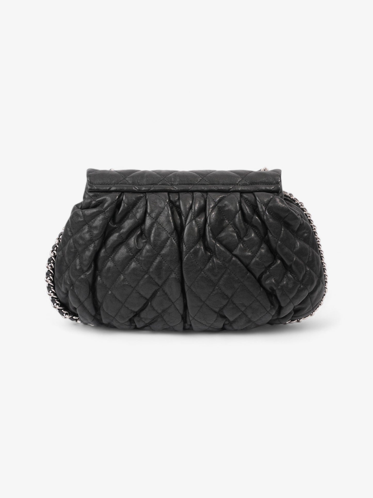 Chanel Chain Around Flap Bag Black Lambskin Leather Large