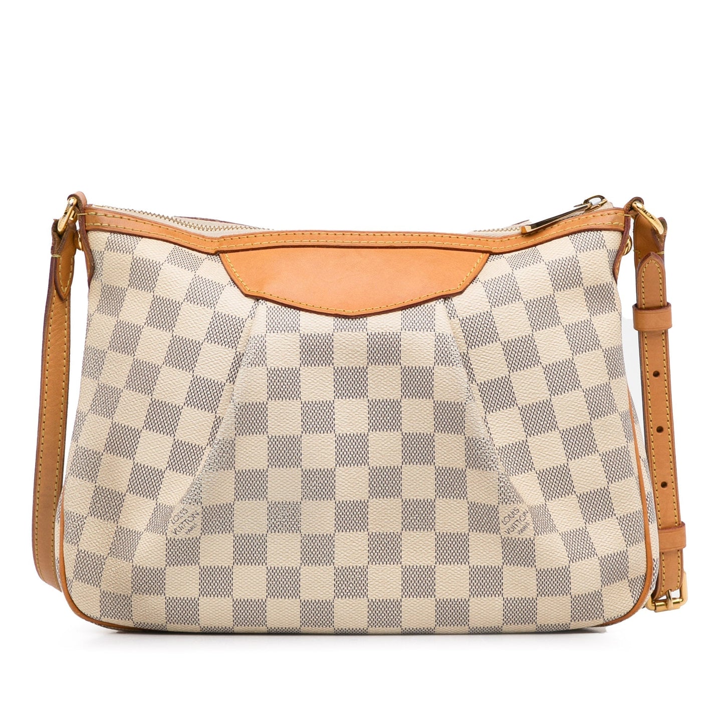 White Louis Vuitton Damier Azur Siracusa PM Crossbody Bag