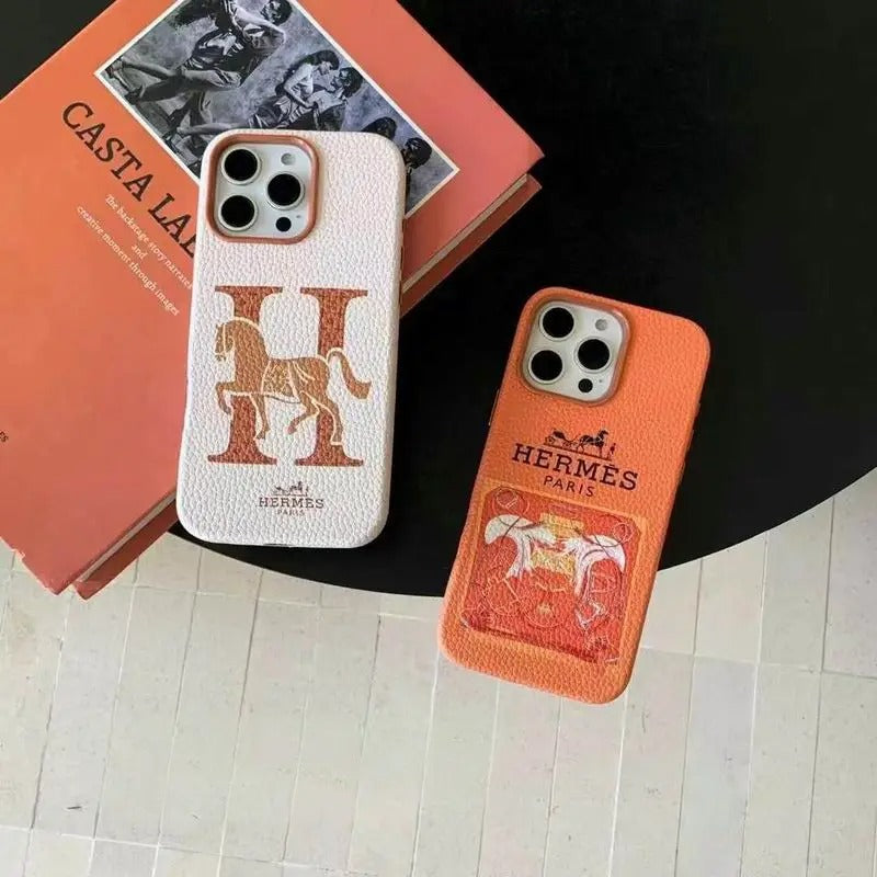 Hermes iPhone 16 Pro Max Case 15 14 13 in Printed Pattern