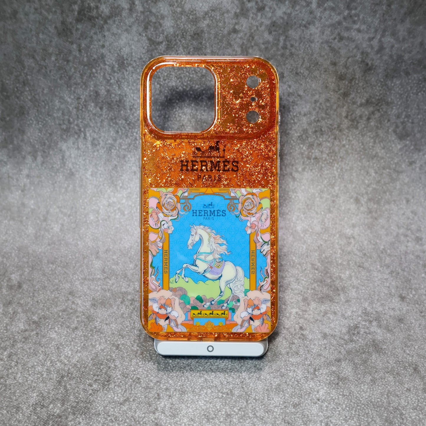 Hermes Case iPhone 1317 Pro/Pro Max Glittered and Clear