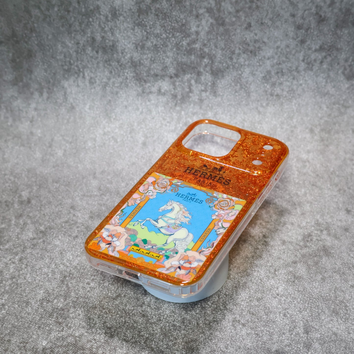 Hermes Case iPhone 1317 Pro/Pro Max Glittered and Clear