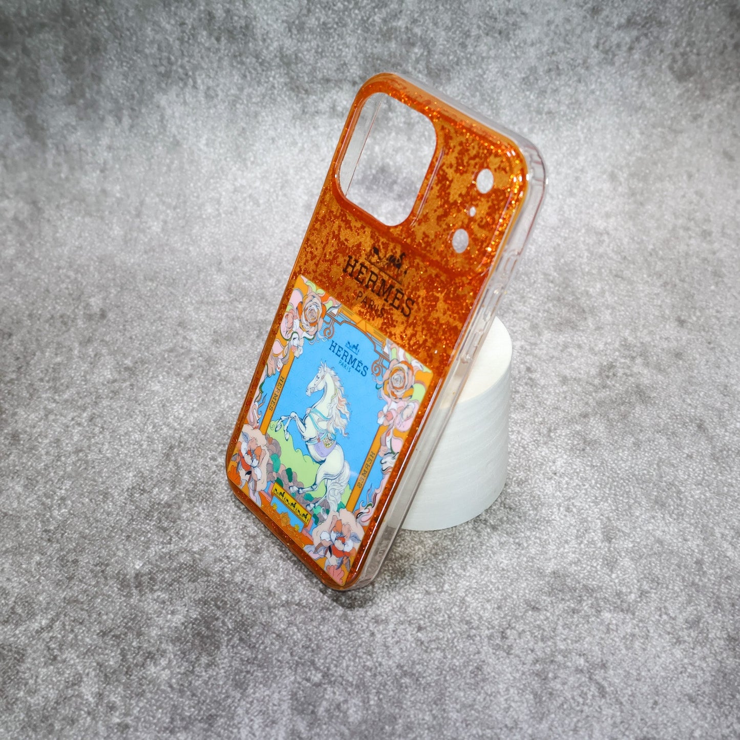 Hermes Case iPhone 1317 Pro/Pro Max Glittered and Clear