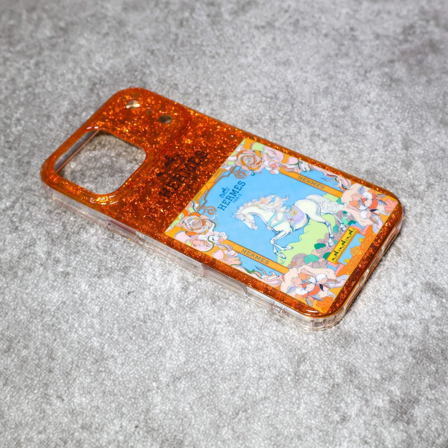 Hermes Case iPhone 1317 Pro/Pro Max Glittered and Clear