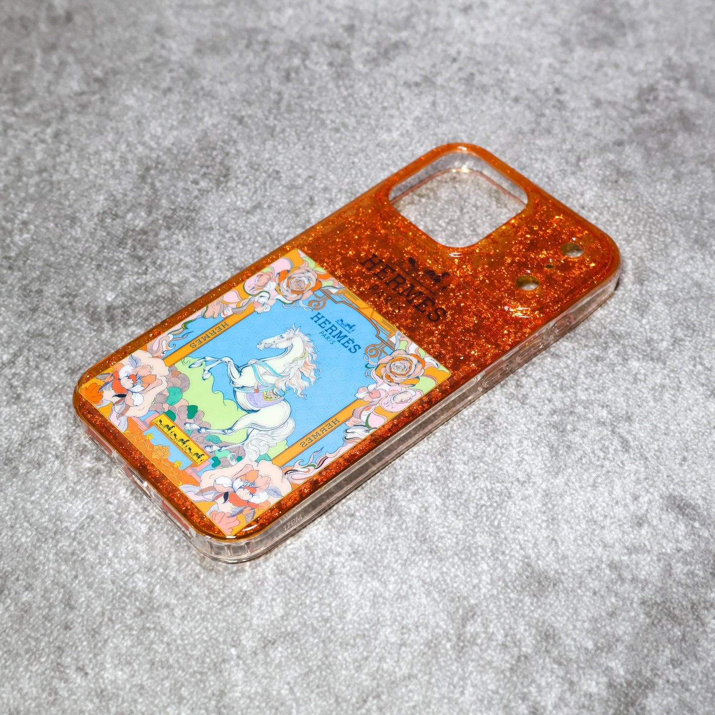 Hermes Case iPhone 1317 Pro/Pro Max Glittered and Clear