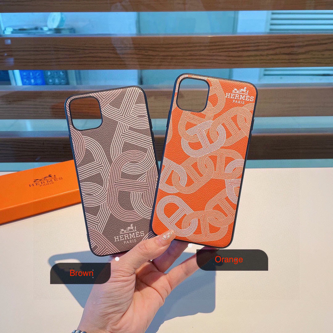 H Cell Phone Case Soft TPU Back Cover Leather iPhone