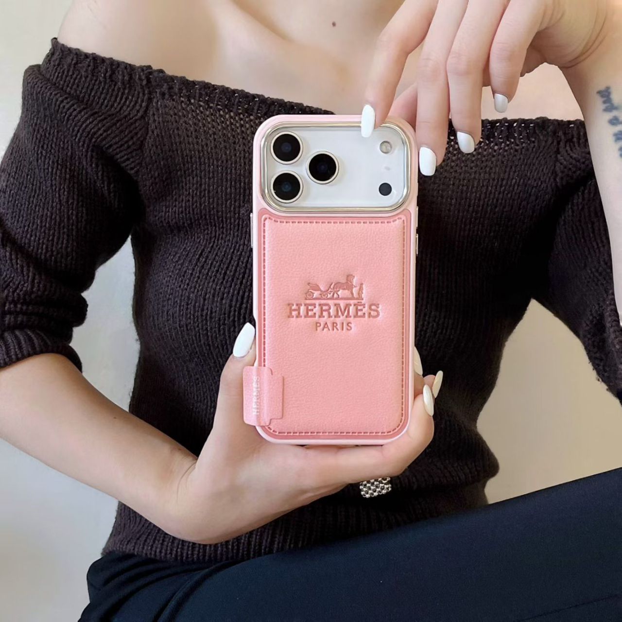 Hermes Leather Phone Case for 1317 / Pro / Pro Max