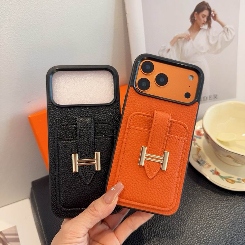 Hermes Leather iPhone Cover Card Slot For 1217 Series