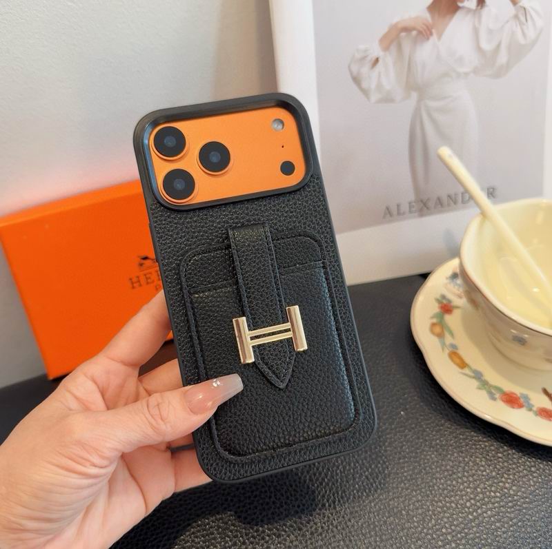 Hermes Leather iPhone Cover Card Slot For 1217 Series