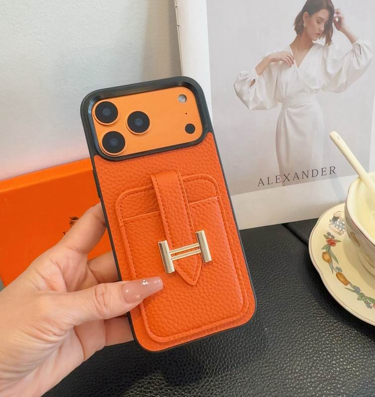 Hermes Leather iPhone Cover Card Slot For 1217 Series