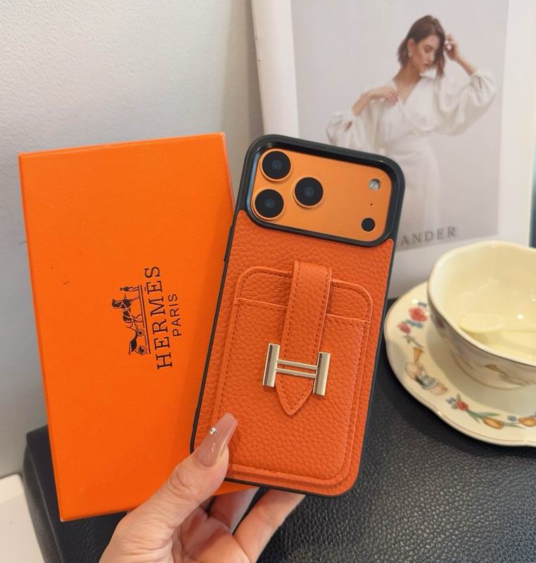 Hermes Leather iPhone Cover Card Slot For 1217 Series