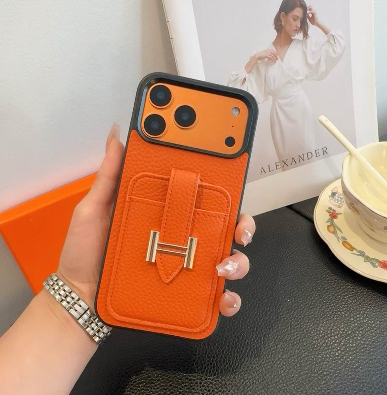 Hermes Leather iPhone Cover Card Slot For 1217 Series