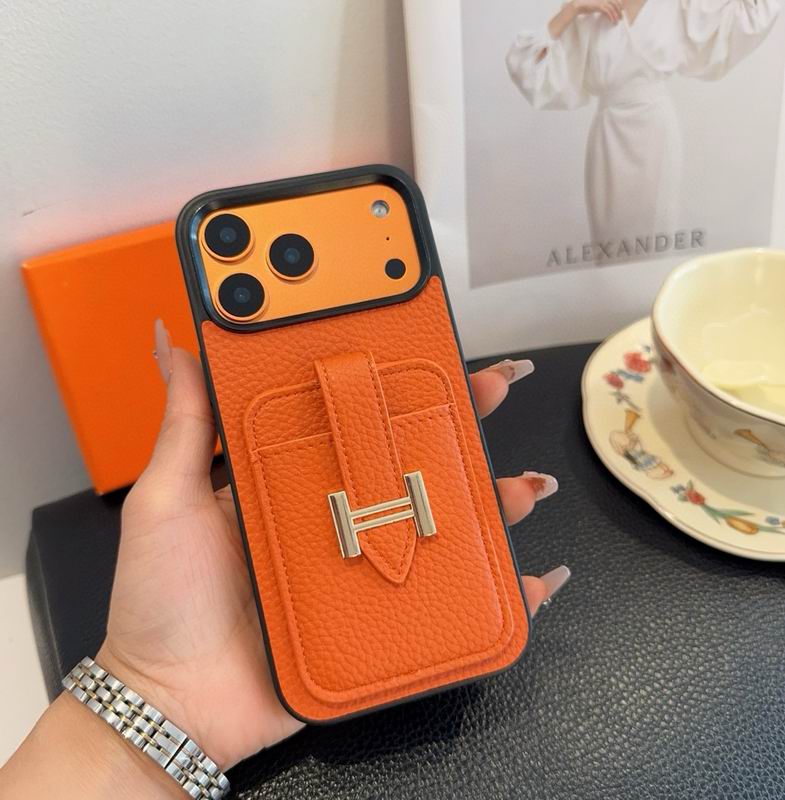 Hermes Leather iPhone Cover Card Slot For 1217 Series