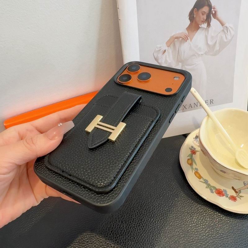 Hermes Leather iPhone Cover Card Slot For 1217 Series