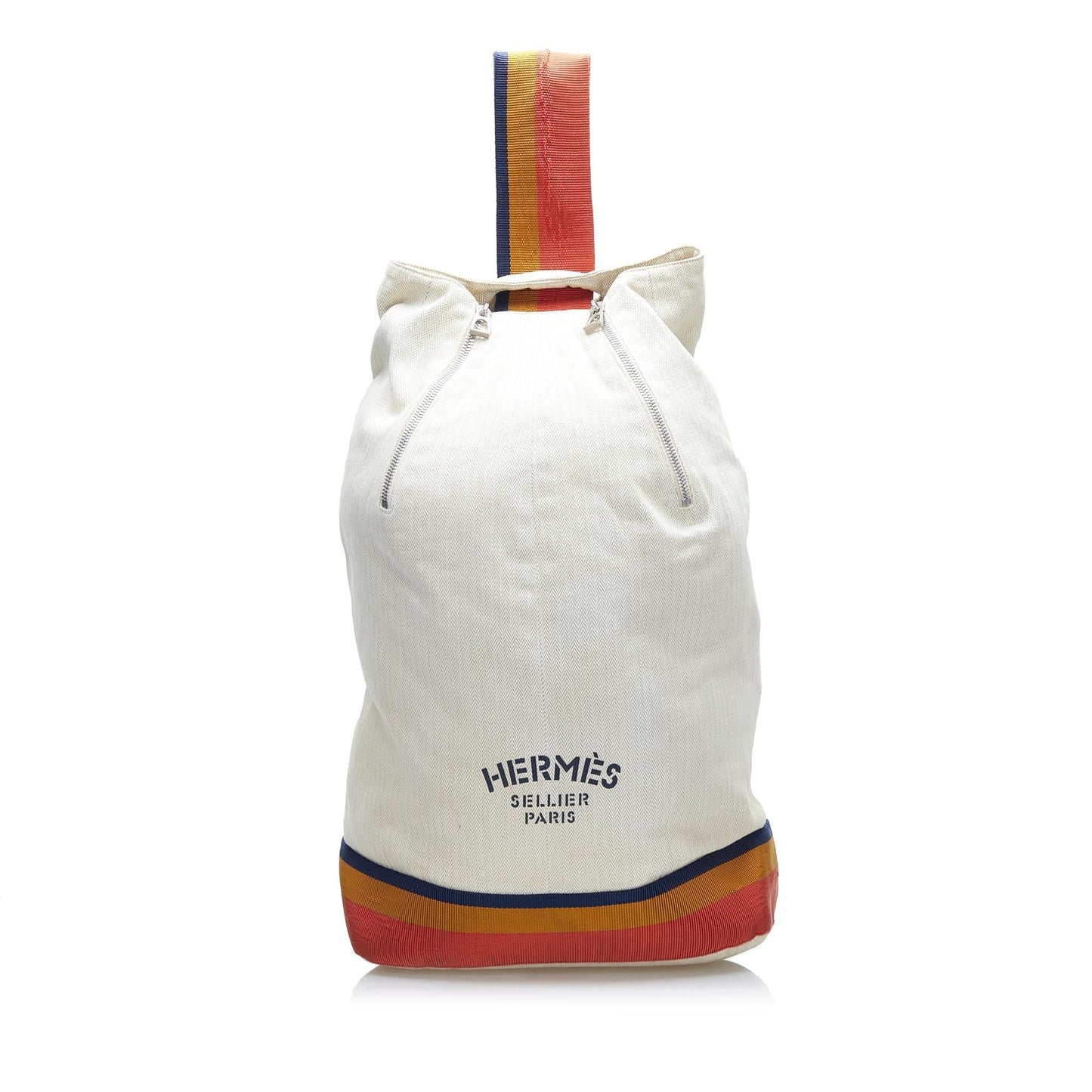 Luxury Hermes Toile Chevron Cavalier Sling Bag Shg-Qhlu50