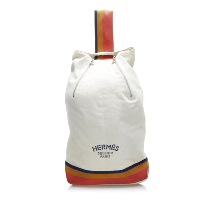 Luxury Hermes Toile Chevron Cavalier Sling Bag Shg-Qhlu50