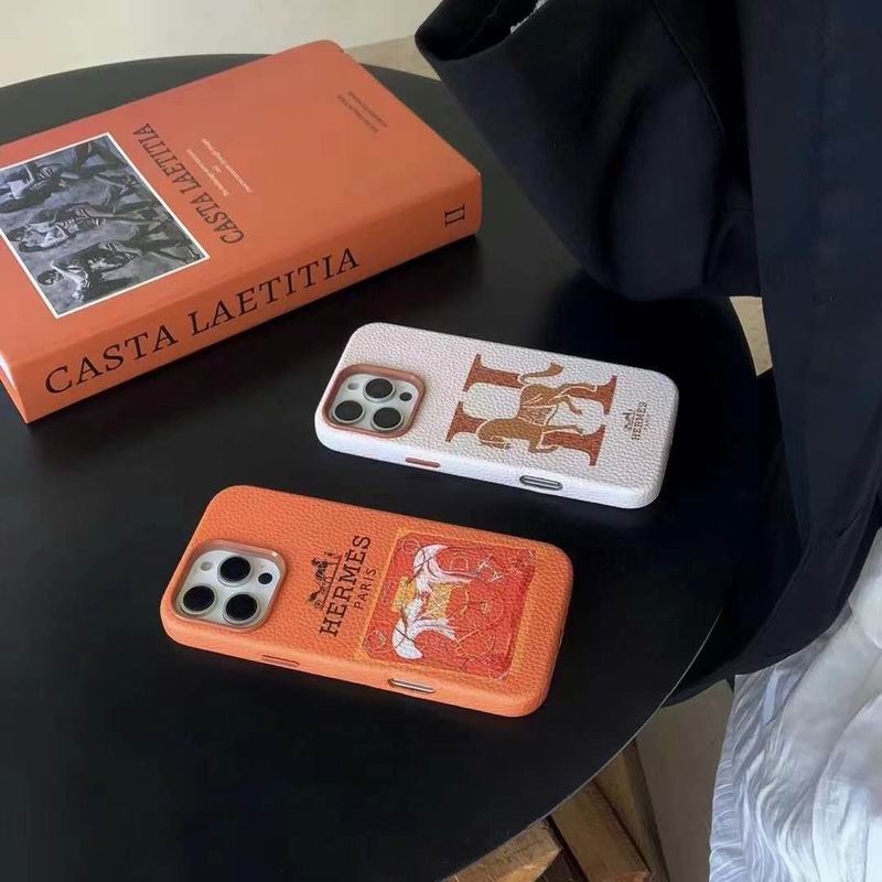 Hermes iPhone 16 Pro Max Case 15 14 13 in Printed Pattern