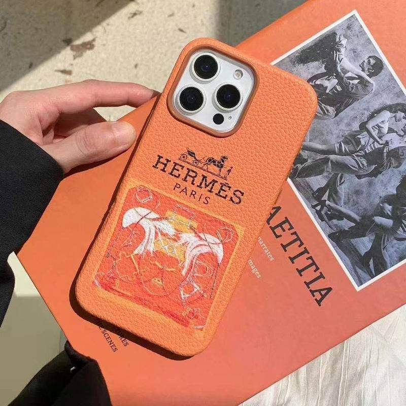 Hermes iPhone 16 Pro Max Case 15 14 13 in Printed Pattern
